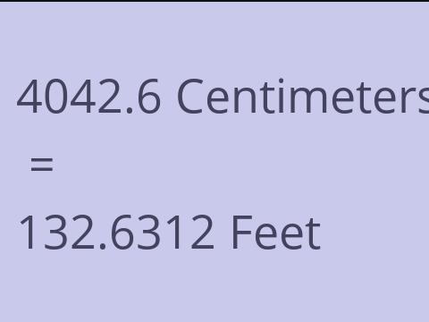4042.6 CM TO FEET