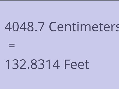 4048.7 CM TO FEET