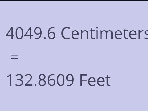4049.6 CM TO FEET