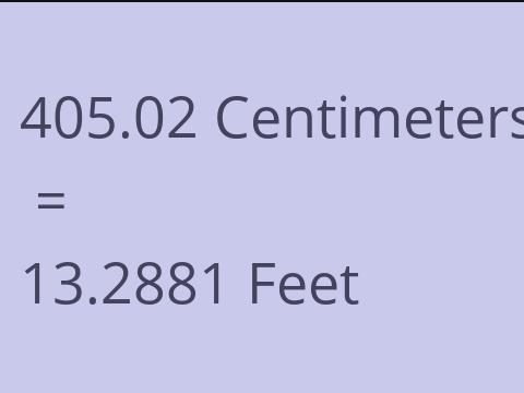 405.02 CM TO FEET