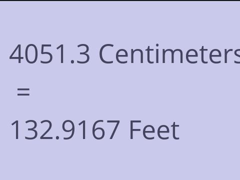 4051.3 CM TO FEET