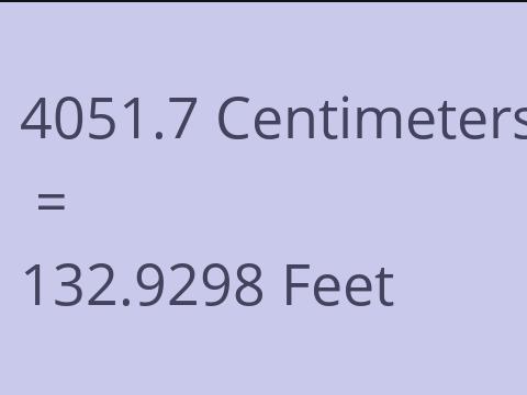 4051.7 CM TO FEET