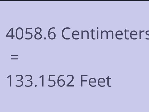 4058.6 CM TO FEET