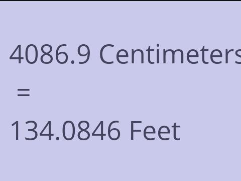 4086.9 CM TO FEET