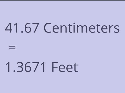 41.67 CM TO FEET