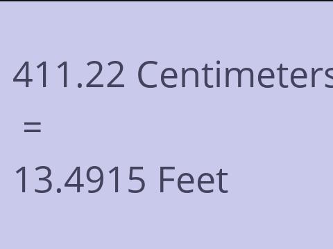 411.22 CM TO FEET