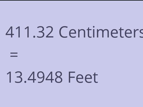 411.32 CM TO FEET