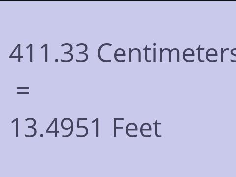 411.33 CM TO FEET