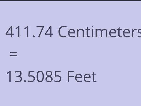 411.74 CM TO FEET