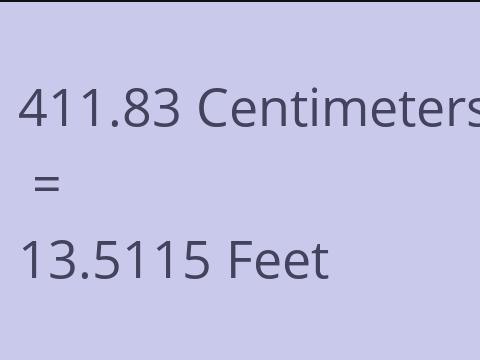 411.83 CM TO FEET