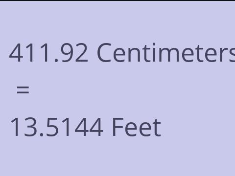 411.92 CM TO FEET