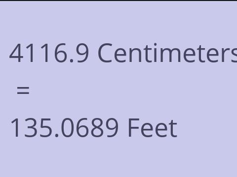 4116.9 CM TO FEET