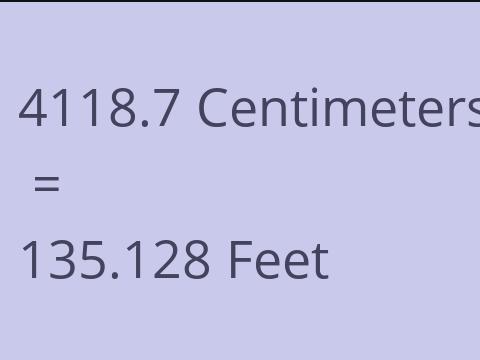 4118.7 CM TO FEET