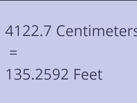 4122.7 CM TO FEET