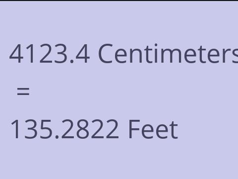 4123.4 CM TO FEET