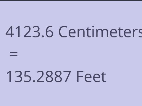 4123.6 CM TO FEET