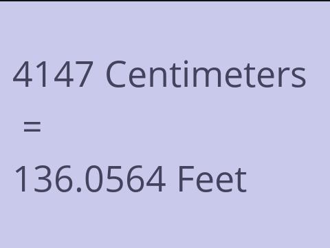 4147 CM TO FEET
