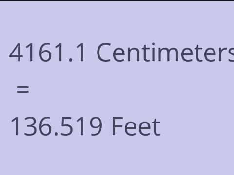 4161.1 CM TO FEET