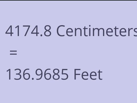 4174.8 CM TO FEET