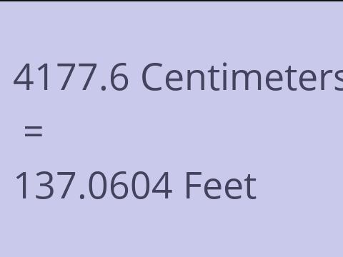 4177.6 CM TO FEET
