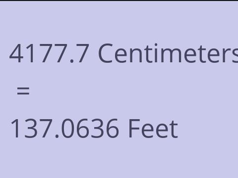 4177.7 CM TO FEET