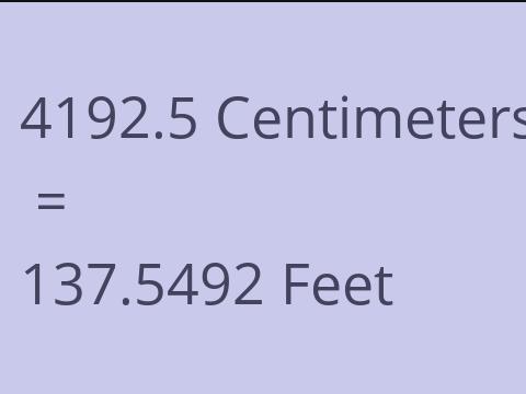 4192.5 CM TO FEET