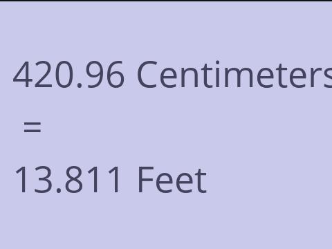 420.96 CM TO FEET