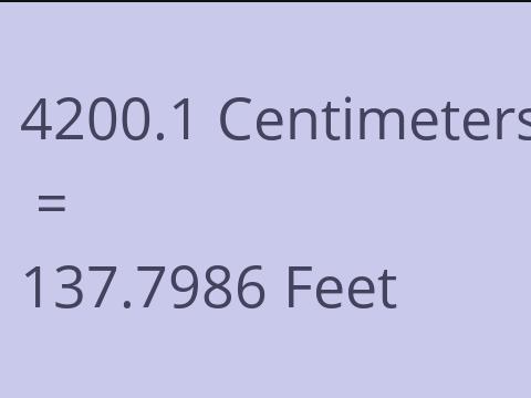 4200.1 CM TO FEET