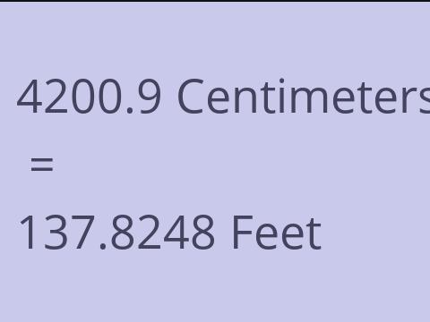 4200.9 CM TO FEET