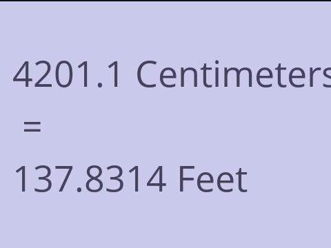 4201.1 CM TO FEET