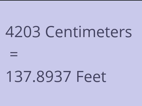 4203 CM TO FEET