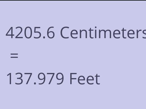 4205.6 CM TO FEET