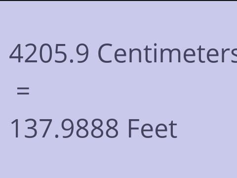 4205.9 CM TO FEET