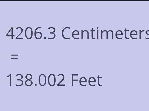 4206.3 CM TO FEET