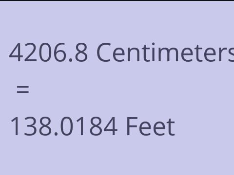 4206.8 CM TO FEET
