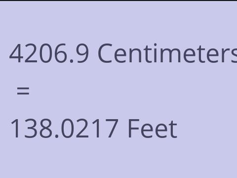 4206.9 CM TO FEET