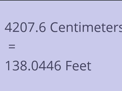 4207.6 CM TO FEET