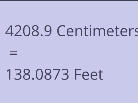 4208.9 CM TO FEET