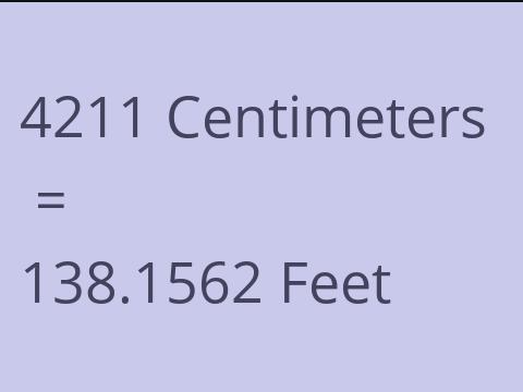 4211 CM TO FEET