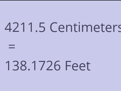 4211.5 CM TO FEET