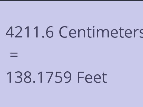 4211.6 CM TO FEET