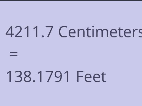 4211.7 CM TO FEET
