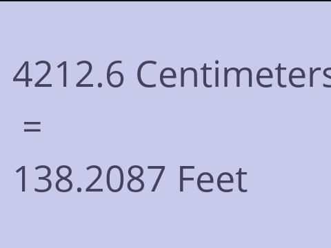4212.6 CM TO FEET