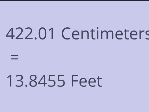 422.01 CM TO FEET