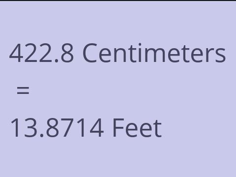 422.8 CM TO FEET