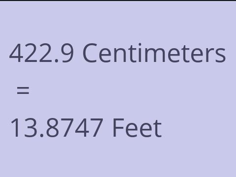 422.9 CM TO FEET