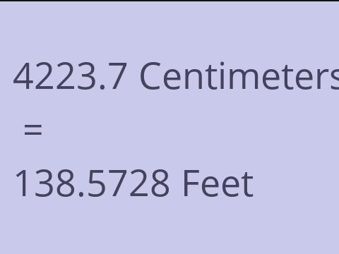 4223.7 CM TO FEET