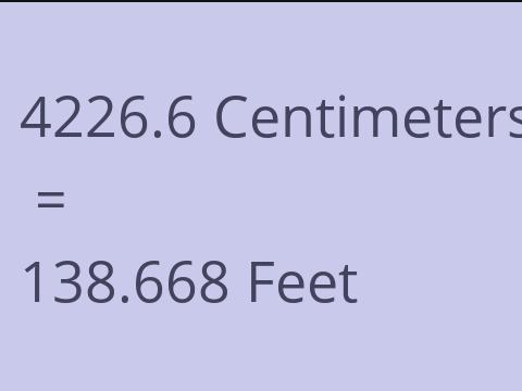 4226.6 CM TO FEET