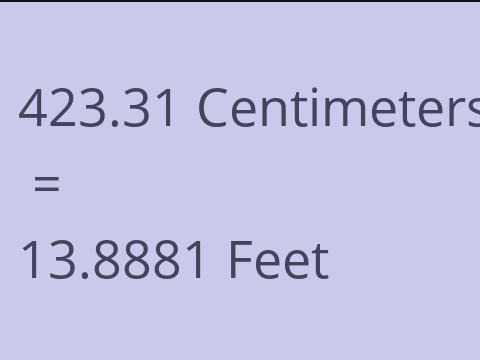 423.31 CM TO FEET