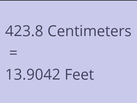 423.8 CM TO FEET